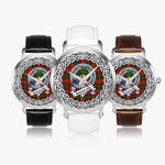Somerville Scottish Clan Tartan Crest Badge Silver Automatic Watch Size 46mm