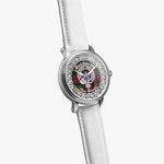Hutchison Scottish Clan Tartan Crest Badge Silver Automatic Watch Size 46mm