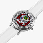 Hog Scottish Clan Tartan Crest Badge Silver Automatic Watch Size 46mm