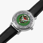 Currie Scottish Clan Tartan Crest Badge Silver Automatic Watch Size 46mm
