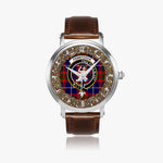 Pennycook Scottish Clan Tartan Crest Badge Silver Automatic Watch Size 46mm