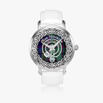 Stevenson Scottish Clan Tartan Crest Badge Silver Automatic Watch Size 46mm