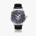 Clan MacLaine Crest & Tartan Knot Sterling Silver Unisex Automatic Watch (Silver) Size 46mm