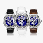 Scottish MacKay Clan Tartan Crest Badge Silver Automatic Watch Size 46mm