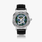 Davidson Scottish Clan Tartan Crest Badge Silver Automatic Watch Size 46mm