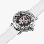 Scottish Belshes Clan Tartan Crest Badge Silver Automatic Watch Size 46mm