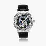 Macdonnell Of Glengarry Scottish Clan Tartan Crest Badge Silver Automatic Watch Size 46mm
