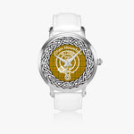 Scottish Houston Clan Tartan Crest Badge Silver Automatic Watch Size 46mm