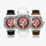 Scottish Spens Clan Tartan Crest Badge Silver Automatic Watch Size 46mm