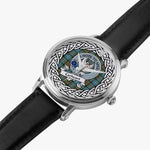 Cathcart Scottish Clan Tartan Crest Badge Silver Automatic Watch Size 46mm