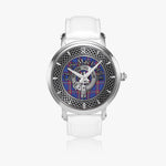Clan MacLaine Crest & Tartan Knot Sterling Silver Unisex Automatic Watch (Silver) Size 46mm