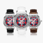 Scottish MacTavish Clan Tartan Crest Badge Silver Automatic Watch Size 46mm