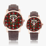 Scottish MacLean Family Crest Quartz Watch With Leather Strap - Tartan Watch Instafamous Quartz Leather Strap Plaid Watch