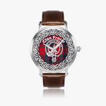 Scottish Fraser Clan Tartan Crest Badge Silver Automatic Watch Size 46mm