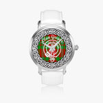 Gregor Scottish Clan Tartan Crest Badge Silver Automatic Watch Size 46mm