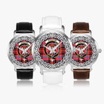 Straiton Scottish Clan Tartan Crest Badge Silver Automatic Watch Size 46mm
