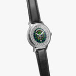 Scottish Abercrombie Scottish Clan Tartan Crest Badge Silver Automatic Watch Size 46mm