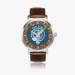 Scottish Keith Clan Tartan Crest Badge Old Silver Automatic Watch Size 46mm
