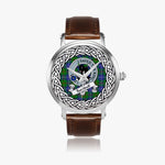 Turnbull Scottish Clan Tartan Crest Badge Silver Automatic Watch Size 46mm