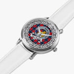 MacTavish Scottish Clan Tartan Crest Badge Silver Automatic Watch Size 46mm