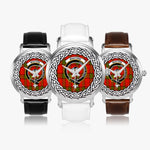 Maxton Scottish Clan Tartan Crest Badge Silver Automatic Watch Size 46mm