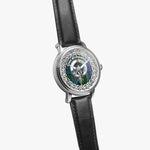 Kirkpatrick Scottish Clan Tartan Crest Badge Old Silver Automatic Watch Size 46mm