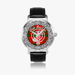 MacLea Scottish Clan Tartan Crest Badge Silver Automatic Watch Size 46mm