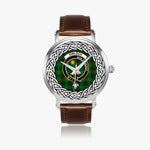 Kinloch Scottish Clan Tartan Crest Badge Silver Automatic Watch Size 46mm