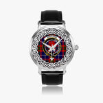 Pentland Scottish Clan Tartan Crest Badge Silver Automatic Watch Size 46mm