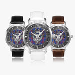 Clan MacLaine Crest & Tartan Knot Sterling Silver Unisex Automatic Watch (Silver) Size 46mm