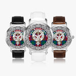 Auchinleck Scottish Clan Tartan Crest Badge Silver Automatic Watch Size 46mm
