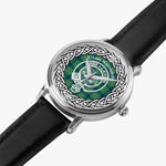 Scottish Kennedy Clan Tartan Crest Badge Old Silver Automatic Watch Size 46mm