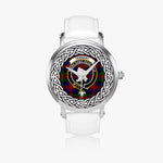Tennant Scottish Clan Tartan Crest Badge Silver Automatic Watch Size 46mm