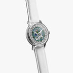 MacInnes Scottish Clan Tartan Crest Badge Silver Automatic Watch Size 46mm