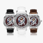 Fotheringham Scottish Clan Tartan Crest Badge Silver Automatic Watch Size 46mm