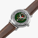 Halkerston Scottish Clan Tartan Crest Badge Silver Automatic Watch Size 46mm