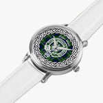 Scottish Mow Clan Tartan Crest Badge Silver Automatic Watch Size 46mm