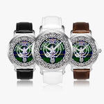 Carmichael Modern Scottish Clan Tartan Crest Badge Silver Automatic Watch Size 46mm