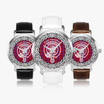 Scottish Hamilton Clan Tartan Crest Badge Silver Automatic Watch Size 46mm
