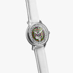 Scottish Hall Clan Tartan Crest Badge Silver Automatic Watch Size 46mm