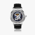 Agnew Scottish Clan Tartan Crest Badge Silver Automatic Watch Size 46mm