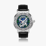 Forsyth Scottish Clan Tartan Crest Badge Silver Automatic Watch Size 46mm