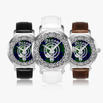 Dixon Scottish Clan Tartan Crest Badge Silver Automatic Watch Size 46mm