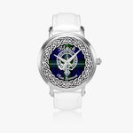 Black Scottish Clan Tartan Crest Badge Silver Automatic Watch Size 46mm