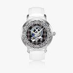 Moffat Scottish Clan Tartan Crest Badge Silver Automatic Watch Size 46mm