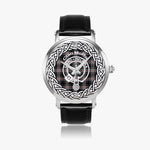 Scottish Moffat Clan Tartan Crest Badge Silver Automatic Watch Size 46mm