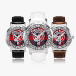 Scottish Fraser Clan Tartan Crest Badge Silver Automatic Watch Size 46mm