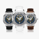 Edmonstone Scottish Clan Tartan Crest Badge Silver Automatic Watch Size 46mm