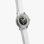 Russell Scottish Clan Tartan Crest Badge Silver Automatic Watch Size 46mm