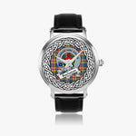 Buchanan Scottish Clan Tartan Crest Badge Silver Automatic Watch Size 46mm